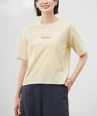 J.PRESS LADIES 【洗える】ロゴ Tシャツ イエロー系
