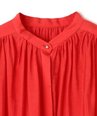 UNFILO ヴィンテージシアー ギャザーワンピース スカーレット