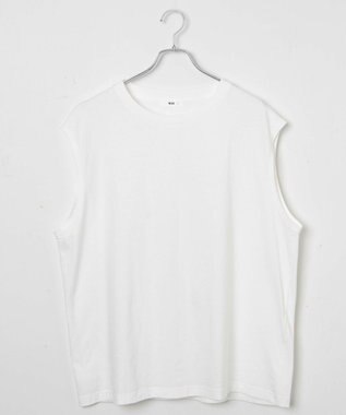 WEGO 【5色3サイズ展開/ユニセックス着用ITEM/洗える/綿100%】スリーブレスコットンT ホワイト