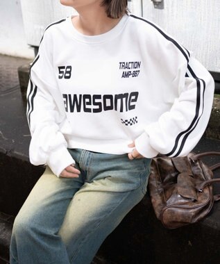 WEGO ゲームグラフィック2ラインショートスウェット ホワイト