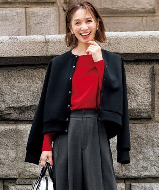 【野呂佳代さん着用】BEAUTY FORM JERSEY スナップカーディガン