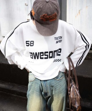 WEGO ゲームグラフィック2ラインショートスウェット ホワイト