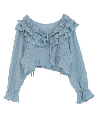 Green Parks ２ＷＡＹフリルブラウス Sax