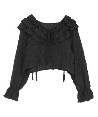 Green Parks ２ＷＡＹフリルブラウス Black