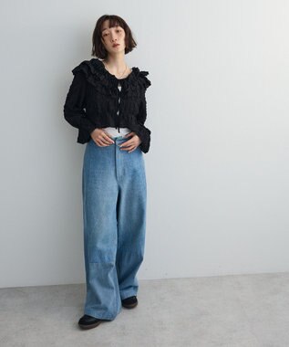 Green Parks ２ＷＡＹフリルブラウス Black