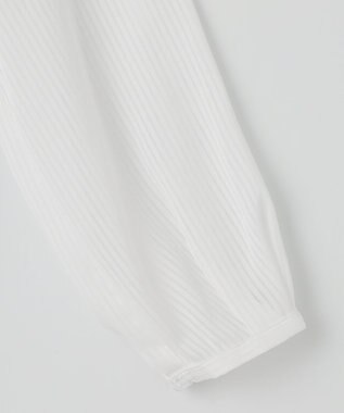 J.PRESS LADIES シャドーストライプ クルーネック カットソー ホワイト系1