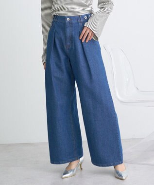 earth music&ecology ラメデニム　タックパンツ