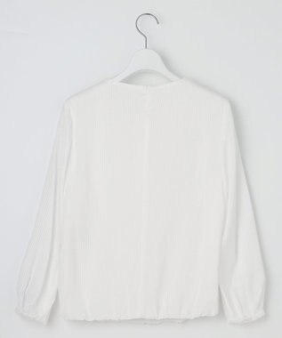 J.PRESS LADIES シャドーストライプ クルーネック カットソー ホワイト系1