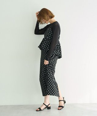 YECCA VECCA ドット柄バルーンキャミワンピース Black