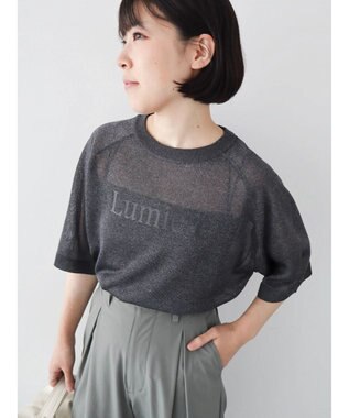 Green Parks シアーロゴニットプルオーバー Black