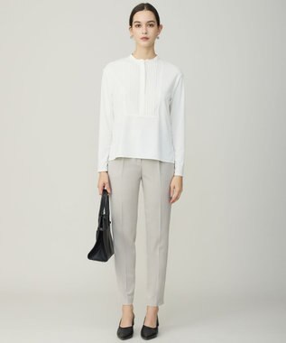 ICB L イージージョーゼット ピンタックカットソー オフホワイト