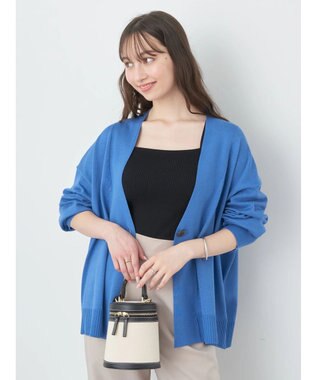 earth music&ecology ＵＶカット加工　ＢＩＧカーディガン Blue