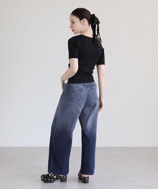 Green Parks ・Ｐｅｔｉｔ　Ｆｌｅｕｒ　バイカラーレイヤードニット Black