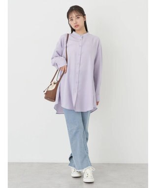 earth music&ecology バックデザインシャツ Lavender