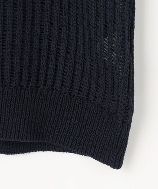 自由区 【レイヤード・旬スタイル】リネンコットン ベスト ネイビー