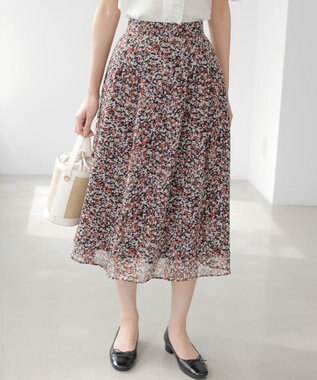 組曲 S 【先行予約】インプレッションフラワープリント フレアスカート