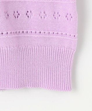 組曲 KIDS 【110-140㎝】フラワーアイレット カーディガン ラベンダー系