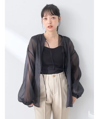 earth music&ecology チュールドッキングカップ付キャミソール Black