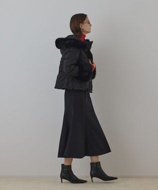 GRACE CONTINENTAL エコファーショートダウンジャケット ブラック