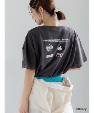 Te chichi 【Disney】MICKEY/ロゴプリントTシャツ チャコールグレー