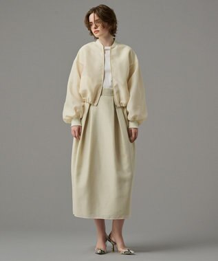 uncrave 【手洗い可】シャイニー シアー ブルゾン クリームイエロー