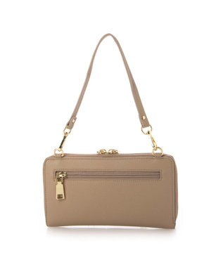 UNBILLION カシュカシュ cachecache / リールキー付きウォレットショルダーバッグ ベージュ