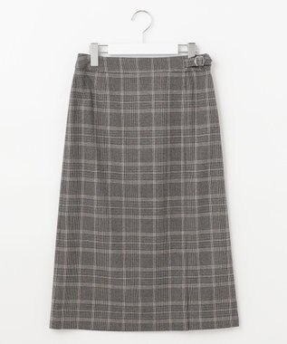 J.PRESS LADIES 【洗える】杢チェック スカート ブラック系4