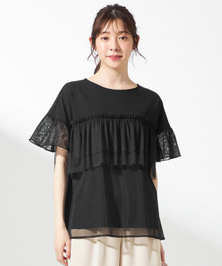 ANY SIS 【洗える】チュール重ね プルオーバー