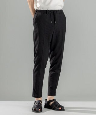 JOSEPH HOMME ＜新色追加＞新素材【通気性/ストレッチ】トリコサッカーストレッチ ドロスト付テーパードパンツ /  PEGG CONVERTIBLE ブラック系