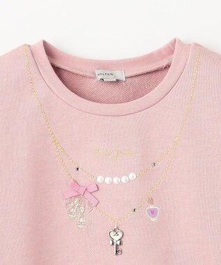 ANY KIDS 【らくっトレーナー】裏毛 ネックレス トレーナー ピンク