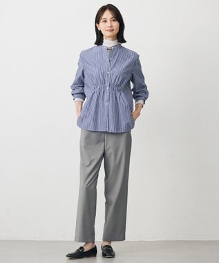 J.PRESS LADIES L SOFTシャンブレー テーパード パンツ ライトグレー系