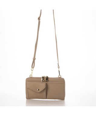 UNBILLION カシュカシュ cachecache / リールキー付きウォレットショルダーバッグ ベージュ