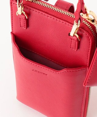 J.PRESS LADIES 【セットアイテム】 エコバッグ付き スマホ ポシェット レッド系