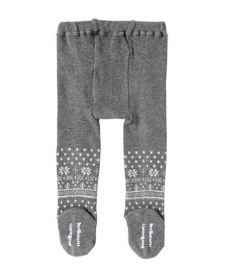 MIKI HOUSE HOT BISCUITS 【70-120cm】 雪の結晶柄 タイツ グレー