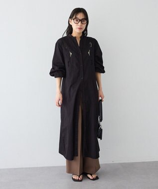 CRAFT STANDARD BOUTIQUE インド製 カットワークシシュウワンピース Black