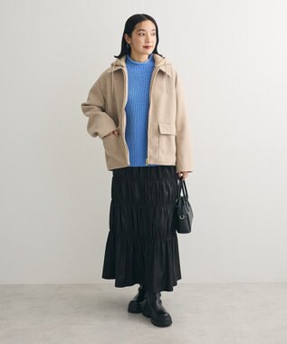 Green Parks ｍｏｋｏモールモックネックニットプルオーバー Blue