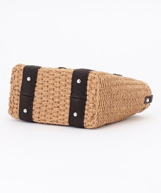 LA BAGAGERIE 【MONICA】リボンハンドル2WAYかごバッグ ダークチョコ