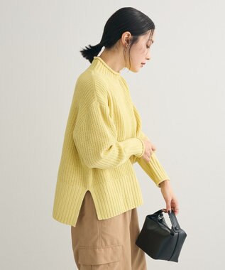 Green Parks ｍｏｋｏモールモックネックニットプルオーバー Yellow