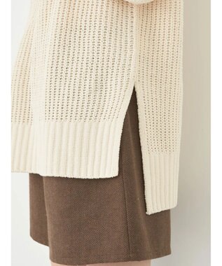 earth music&ecology マットベロアモールチュニック Ivory