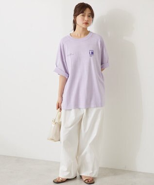 AMERICAN HOLIC 【WEB限定】ピグメント5分袖ロゴプルオーバー Purple