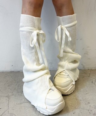 WEGO リボンレッグカバー ホワイト