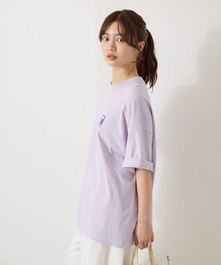 AMERICAN HOLIC 【WEB限定】ピグメント5分袖ロゴプルオーバー Purple