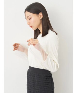 earth music&ecology 袖シアープルオーバー Ivory