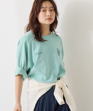 AMERICAN HOLIC 【WEB限定】ピグメント5分袖ロゴプルオーバー Lime Green