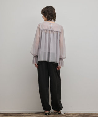 GRACE CONTINENTAL チュールタイブラウス グレー