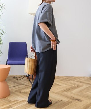 AMERICAN HOLIC 【WEB限定】ピグメント5分袖ロゴプルオーバー Charcoal Gray