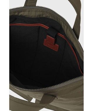 DAKS 軽量ナイロン×牛革 ハウスチェックディテール ブリーフケース パールグリーン