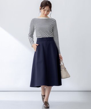 組曲 シルク混ニットロングＴシャツ アイボリー系1