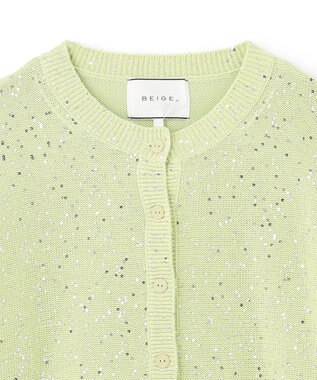 BEIGE， 【洗える】FENNEL / コットンスパンコールカーディガン Sage