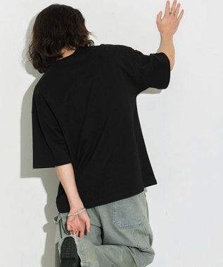 WEGO 【ユニセックス着用ITEM/ネックレス付き】アクセ付きグラフィックT（S） ブラック